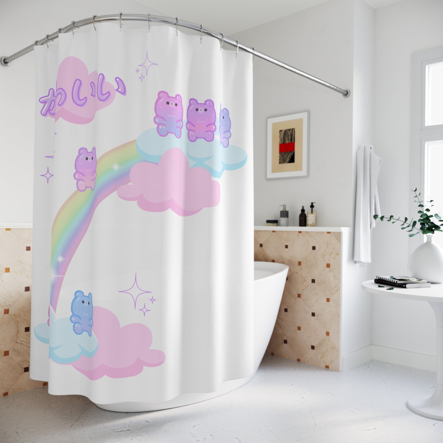 Happy Cloud Bears Design - Shower Curtain