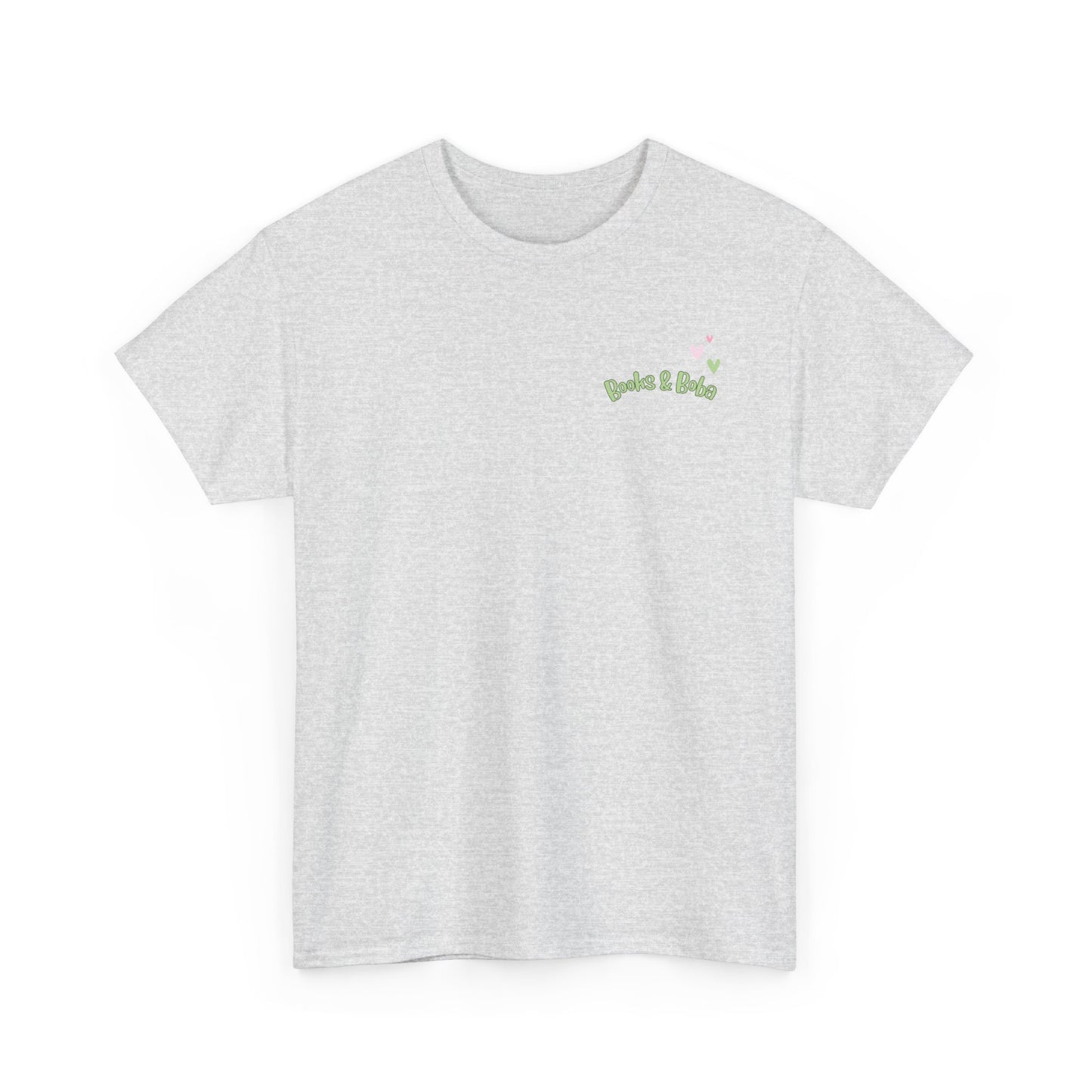Books and Boba Kawaii Cat Design Unisex Tee